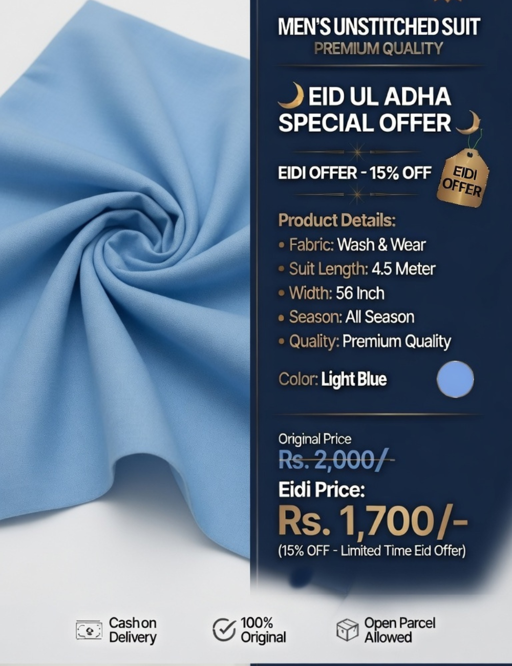 Premium Light Blue Suit